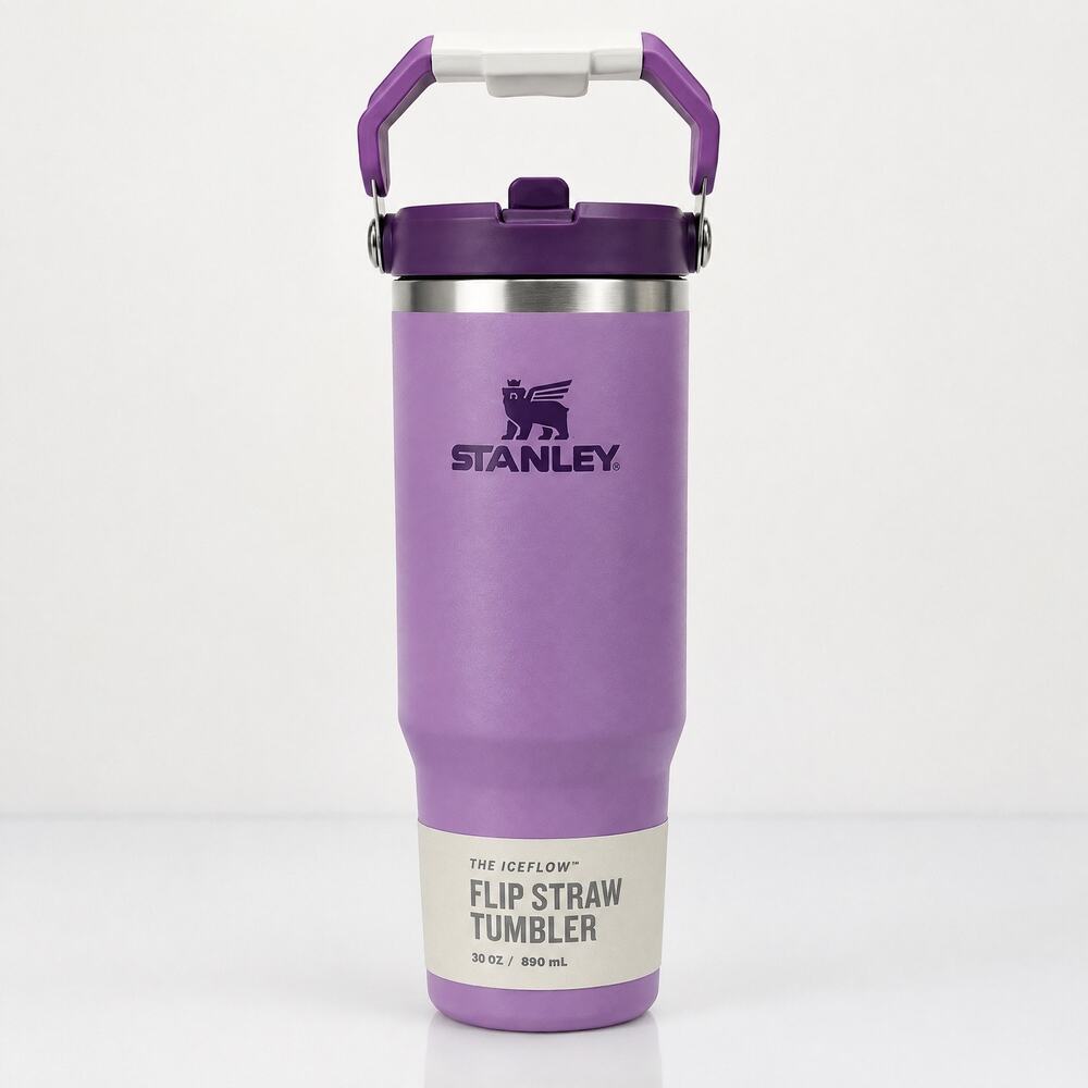 Stanley The IceFlow Flip Straw Tumbler 30 oz Lilac Stainless Steel